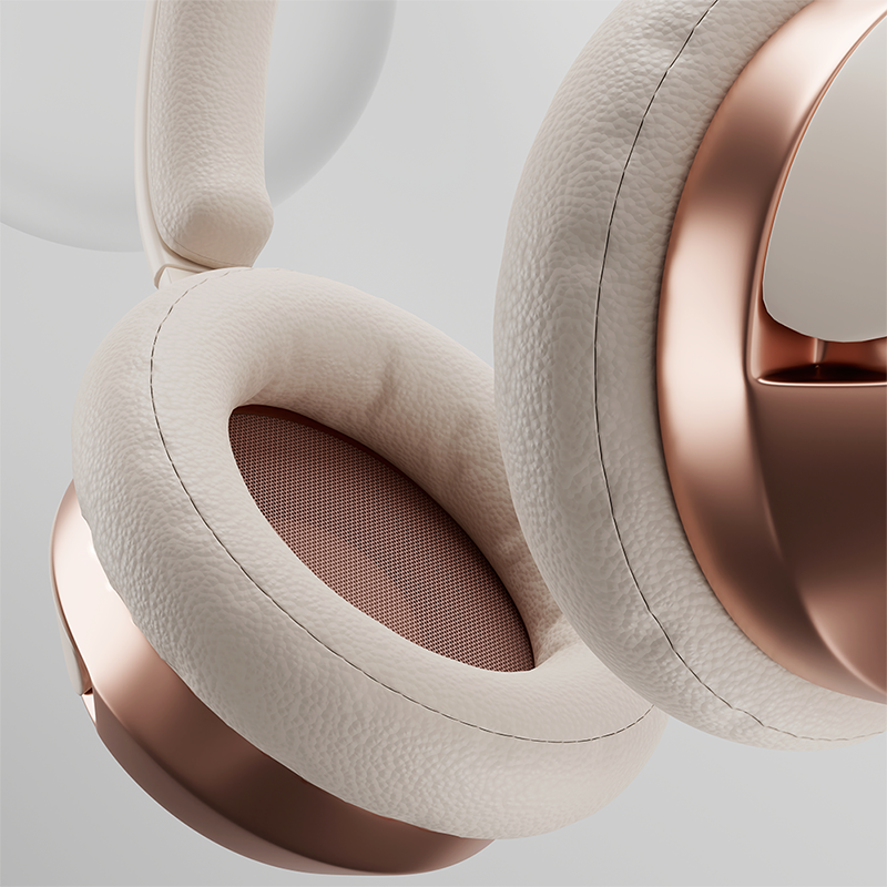 Headphones product visualization, close-up shot